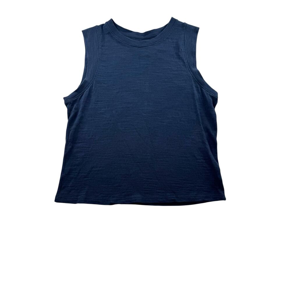 Faherty Sunwashed Slub Muscle Tank Womens M Dark Blue Sleeveless Cotton